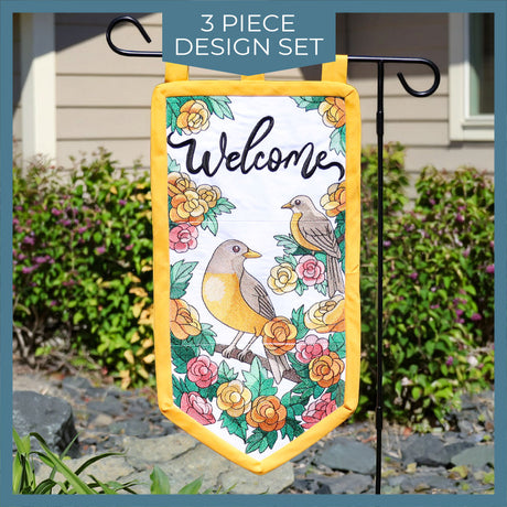 Welcome Robin Garden Flag