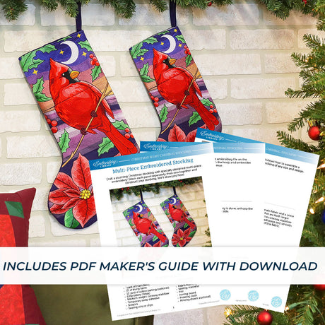 Christmas Night Cardinal Stocking Set