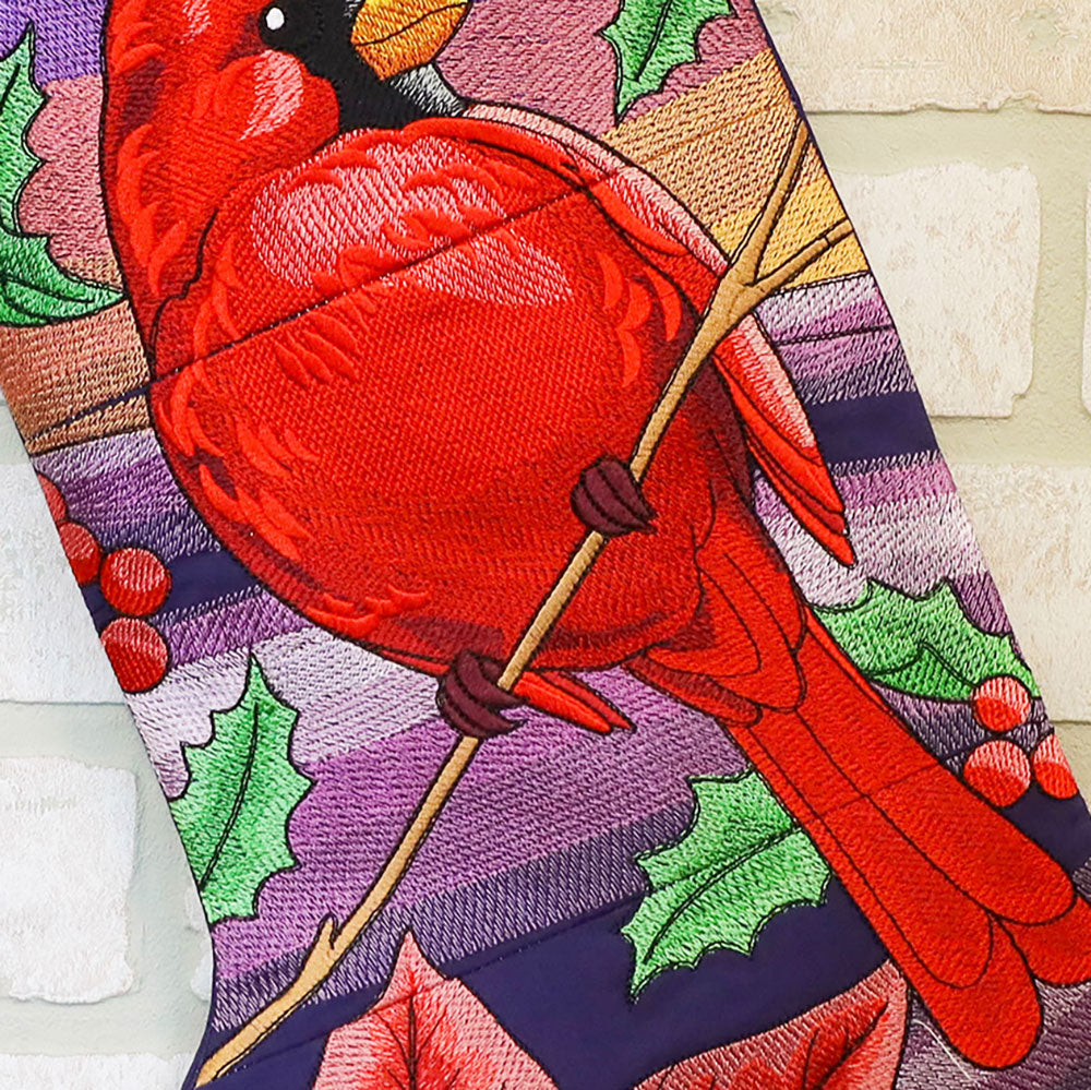 Christmas Night Cardinal Stocking Set