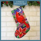 Christmas Night Cardinal Stocking Set