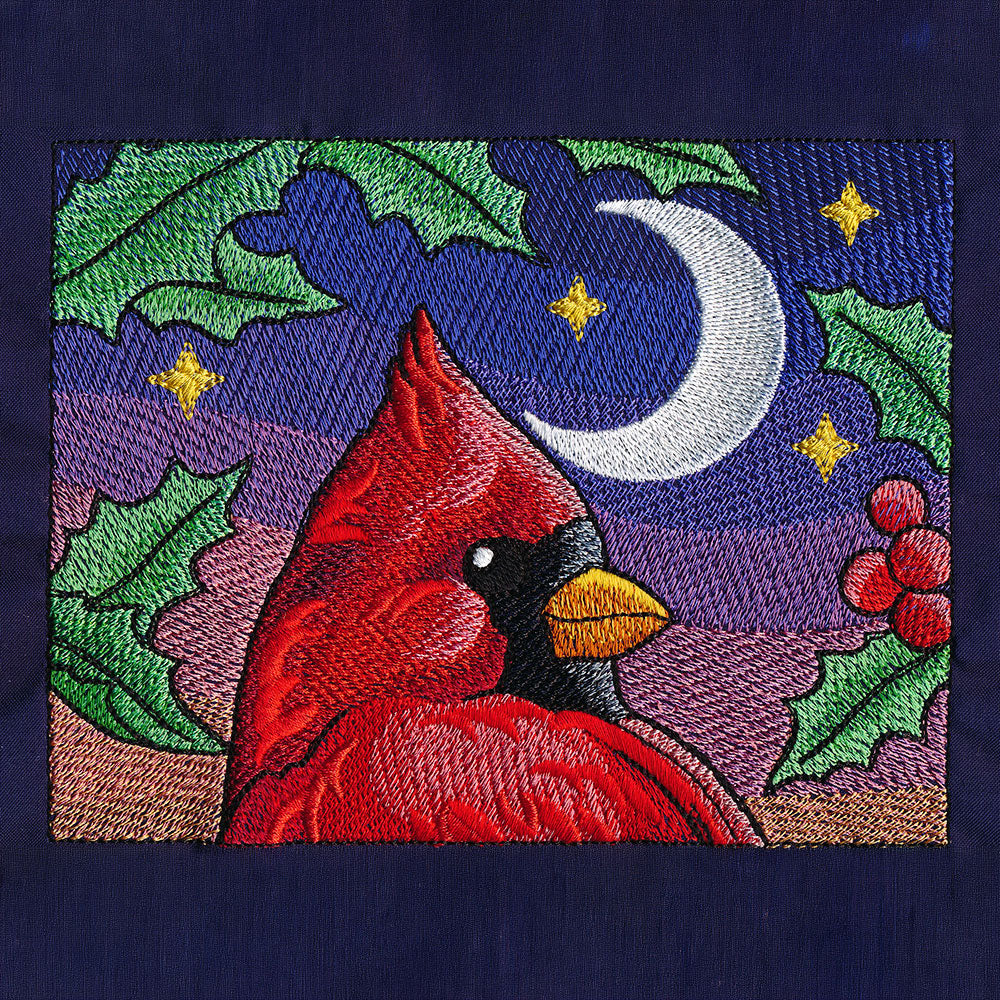 Christmas Night Cardinal Stocking Set