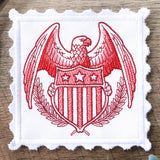 Lace Edge Americana Stamp Coaster - Eagle (In-the-Hoop)