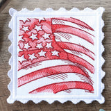 Lace Edge Americana Stamp Coaster - Flag (In-the-Hoop)