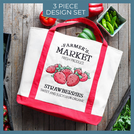 Strawberry Market Sign Panel Set