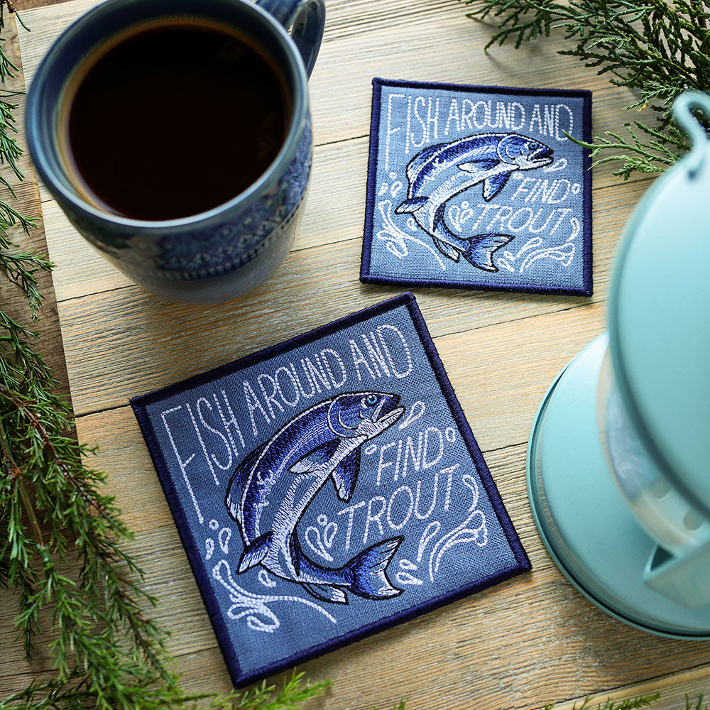 Fish Around and Find Trout Coaster (In-the-Hoop)