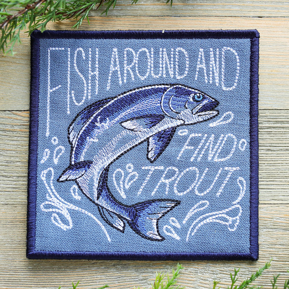 Fish Around and Find Trout Coaster (In-the-Hoop)