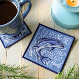 Fish Around and Find Trout Coaster (In-the-Hoop)