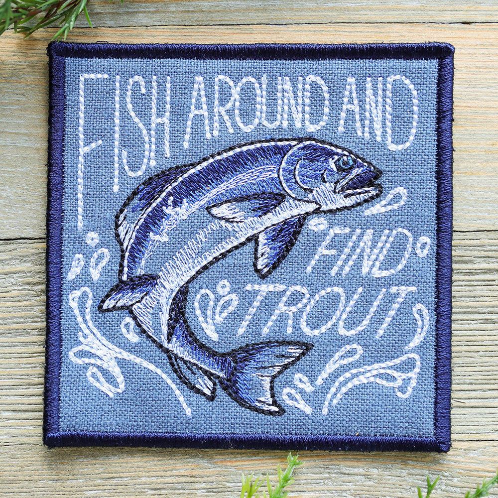 Fish Around and Find Trout Coaster (In-the-Hoop)