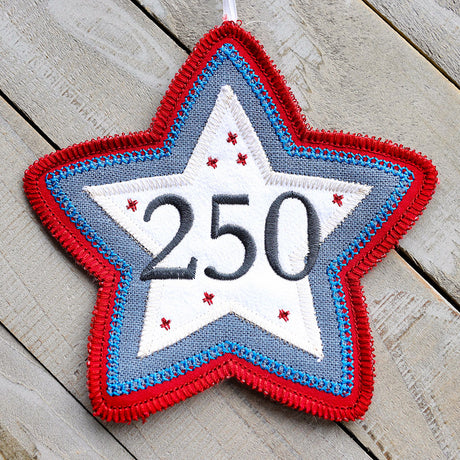 America 250th Anniversary Star Ornament (In-the-Hoop)