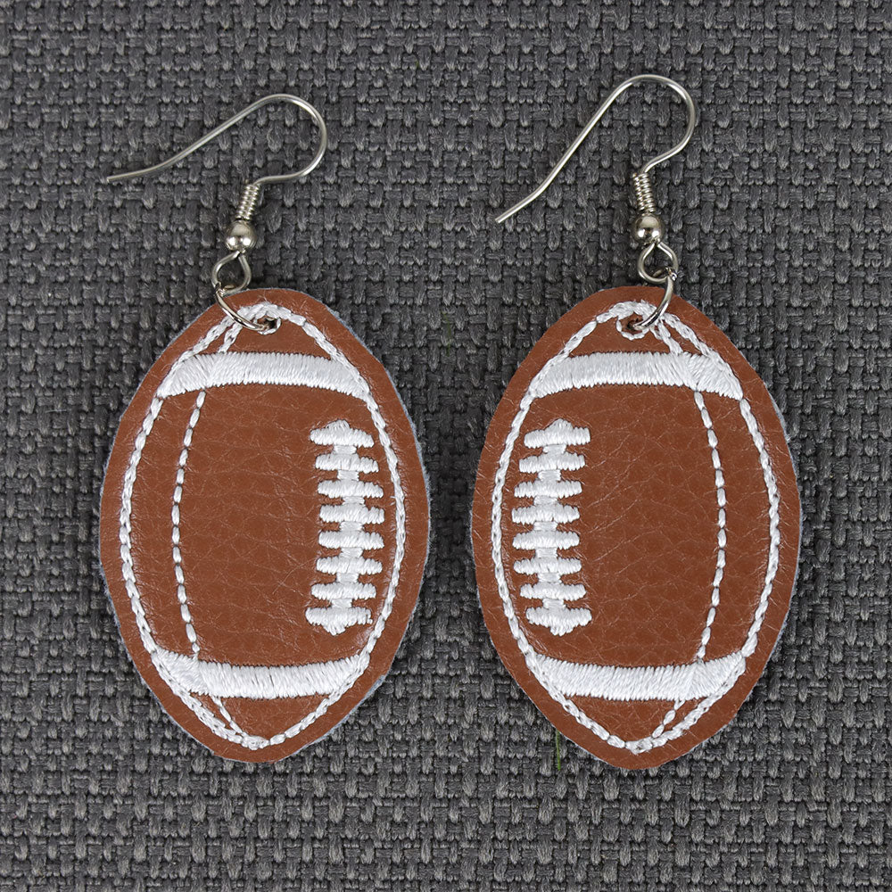 Football Leather Earrings (In-the-Hoop)
