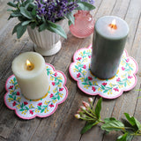 Floral Flair Candle Mat (In-the-Hoop)