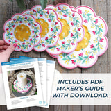 Floral Flair Candle Mat (In-the-Hoop)