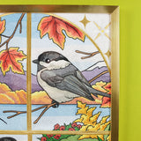 Autumn Chickadees Panel Scene