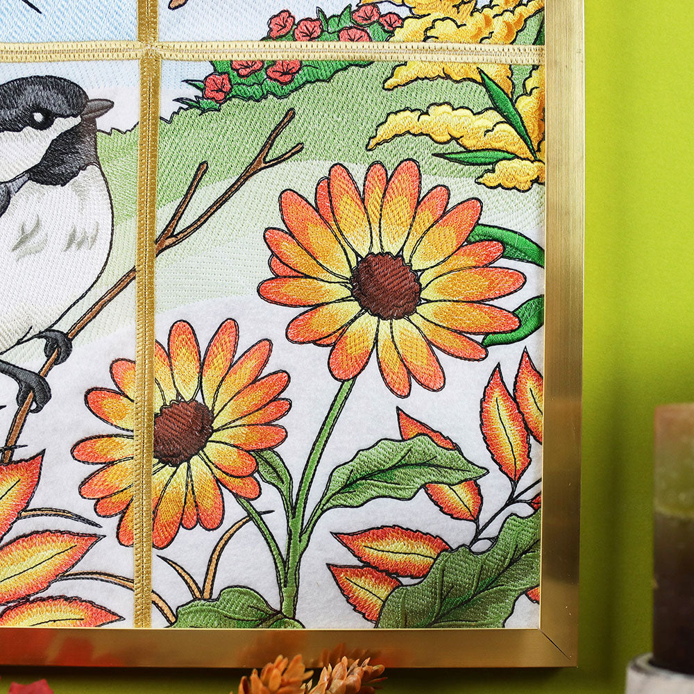 Autumn Chickadees Panel Scene