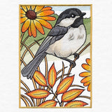 Autumn Chickadees Panel Scene