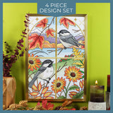 Autumn Chickadees Panel Scene