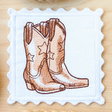 Western Stamp Coaster - Boots (In-the-Hoop)
