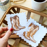 Western Stamp Coaster - Boots (In-the-Hoop)