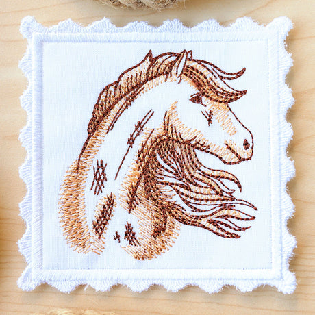 Western Stamp Coaster - Horse (In-the-Hoop)