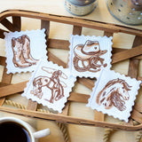 Western Stamp Coaster - Cowboy (In-the-Hoop)