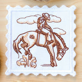 Western Stamp Coaster - Cowboy (In-the-Hoop)
