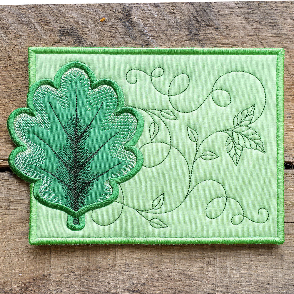 Oak Leaf Mug Rug (In-the-Hoop)