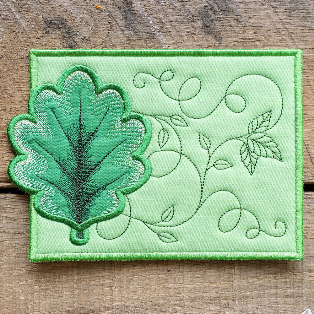 Oak Leaf Mug Rug (In-the-Hoop)
