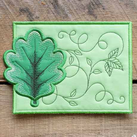 Oak Leaf Mug Rug (In-the-Hoop)