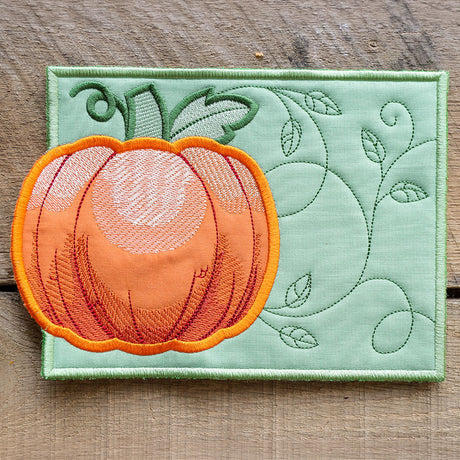 Pumpkin Mug Rug (In-the-Hoop)