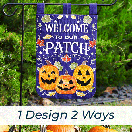 Pumpkin Patch Garden Flag (Applique)