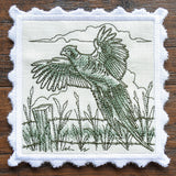 Hunting Stamp Coaster - Pheasant (In-the-Hoop)