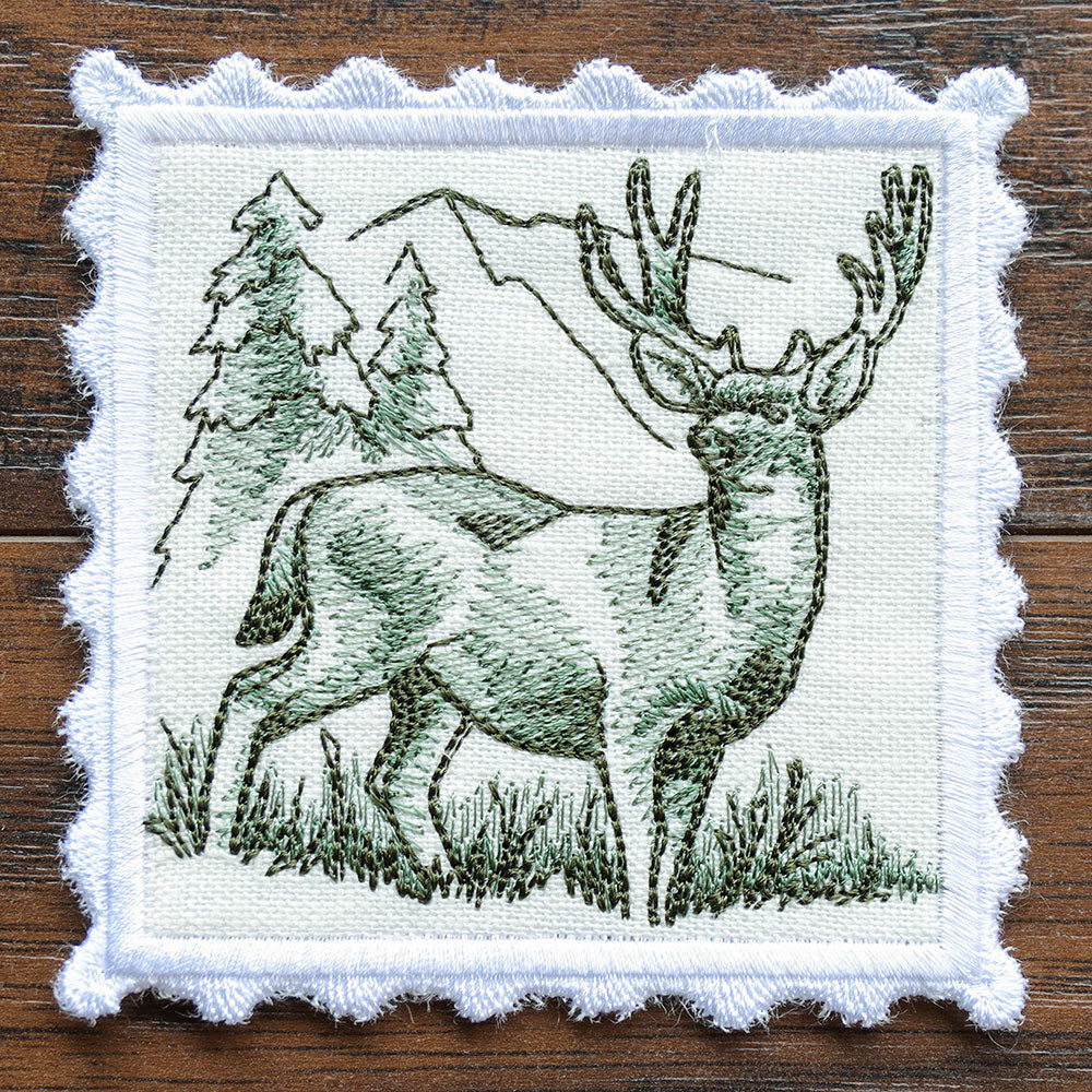 Hunting Stamp Coaster - Deer (In-the-Hoop)