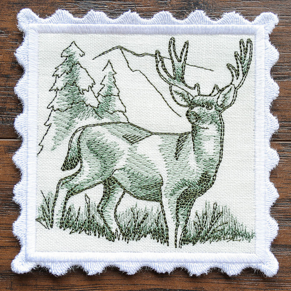 Hunting Stamp Coaster - Deer (In-the-Hoop)