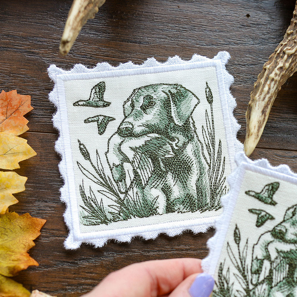 Hunting Stamp Coaster - Dog (In-the-Hoop)