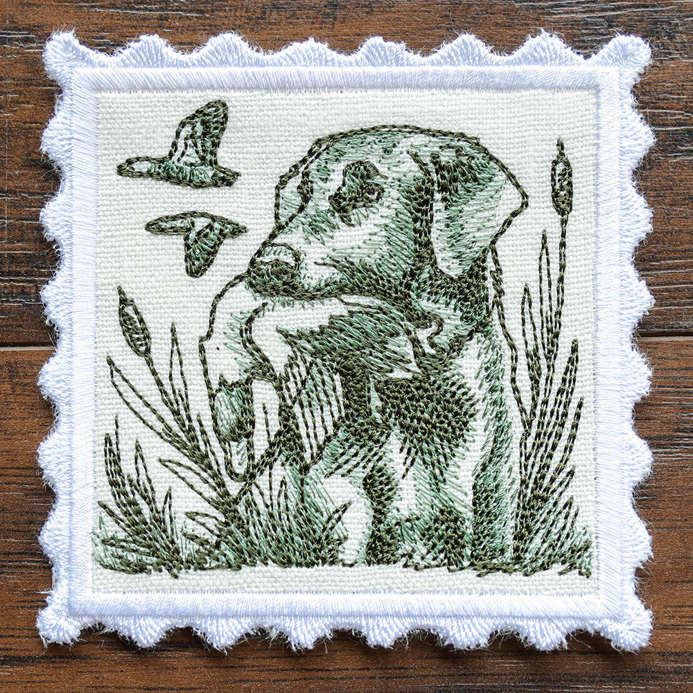 Hunting Stamp Coaster - Dog (In-the-Hoop)