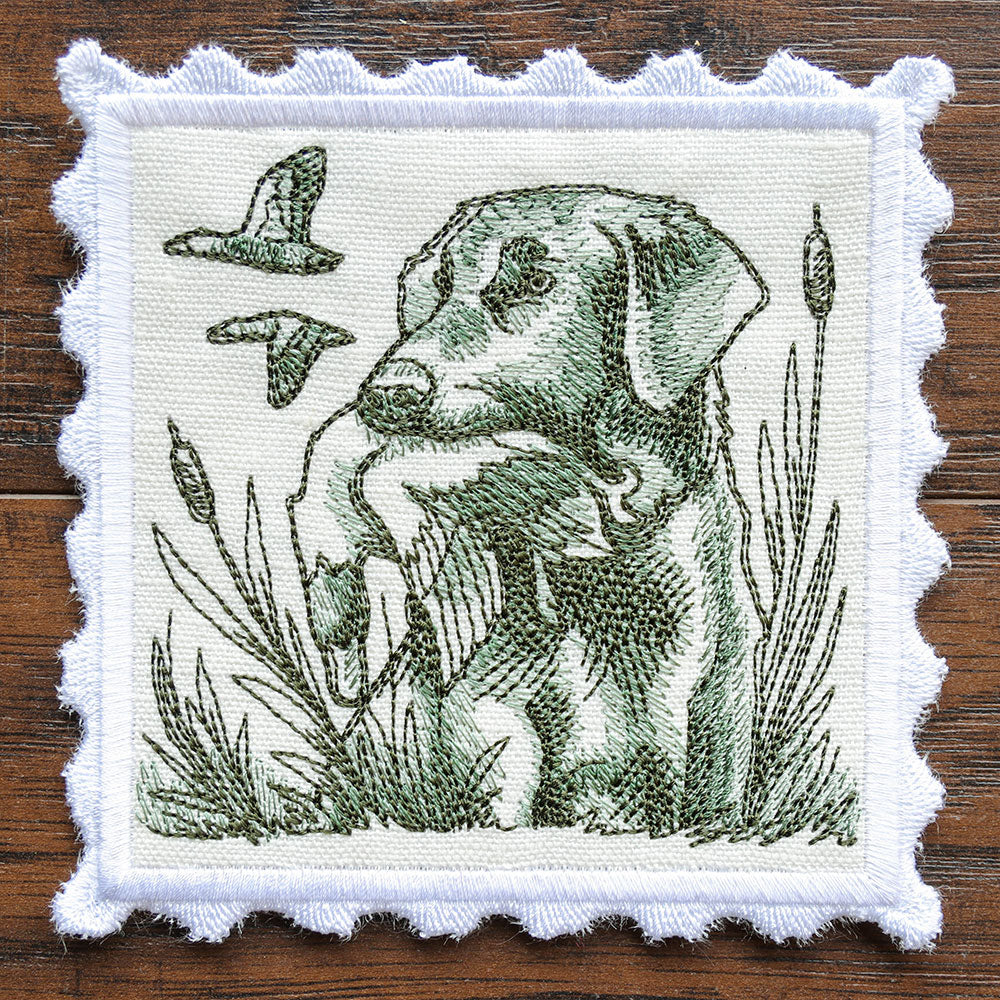 Hunting Stamp Coaster - Dog (In-the-Hoop)