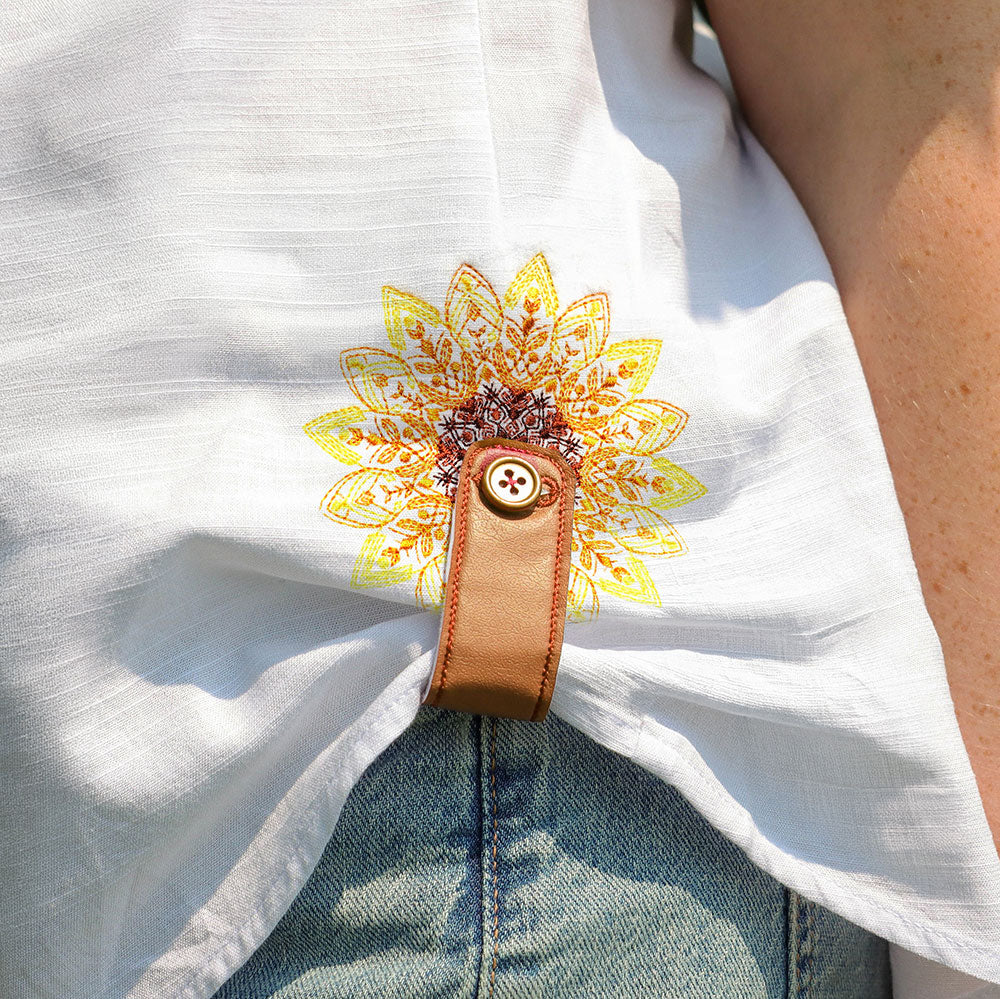 Radiant Sunflower Mandala Garment Cinch