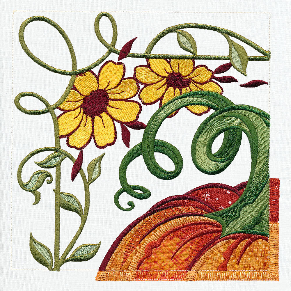 Garden Pumpkin Scene Set (Applique)