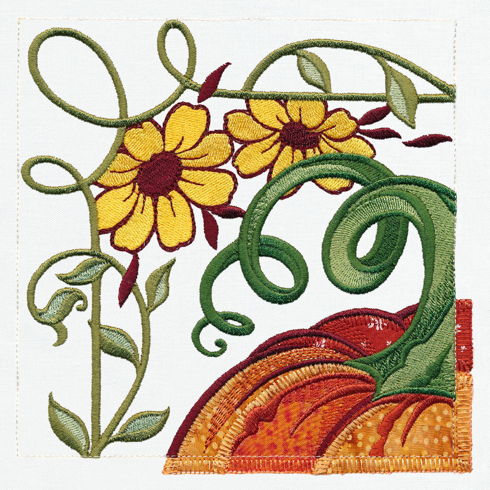 Garden Pumpkin Scene Set (Applique)