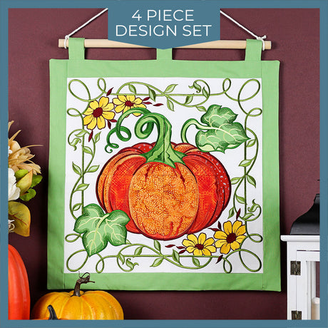 Garden Pumpkin Scene Set (Applique)