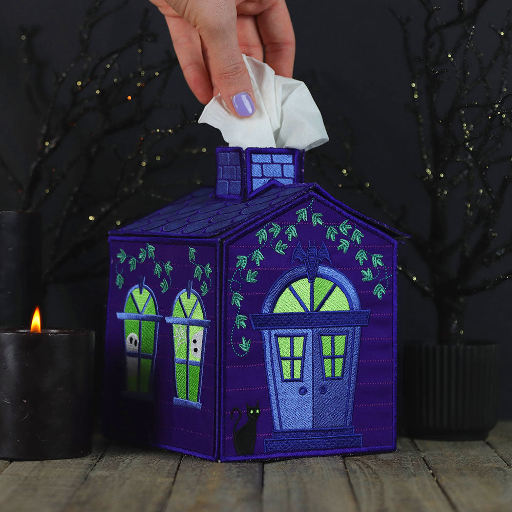 Haunted House Tissue Box (In-the-Hoop)