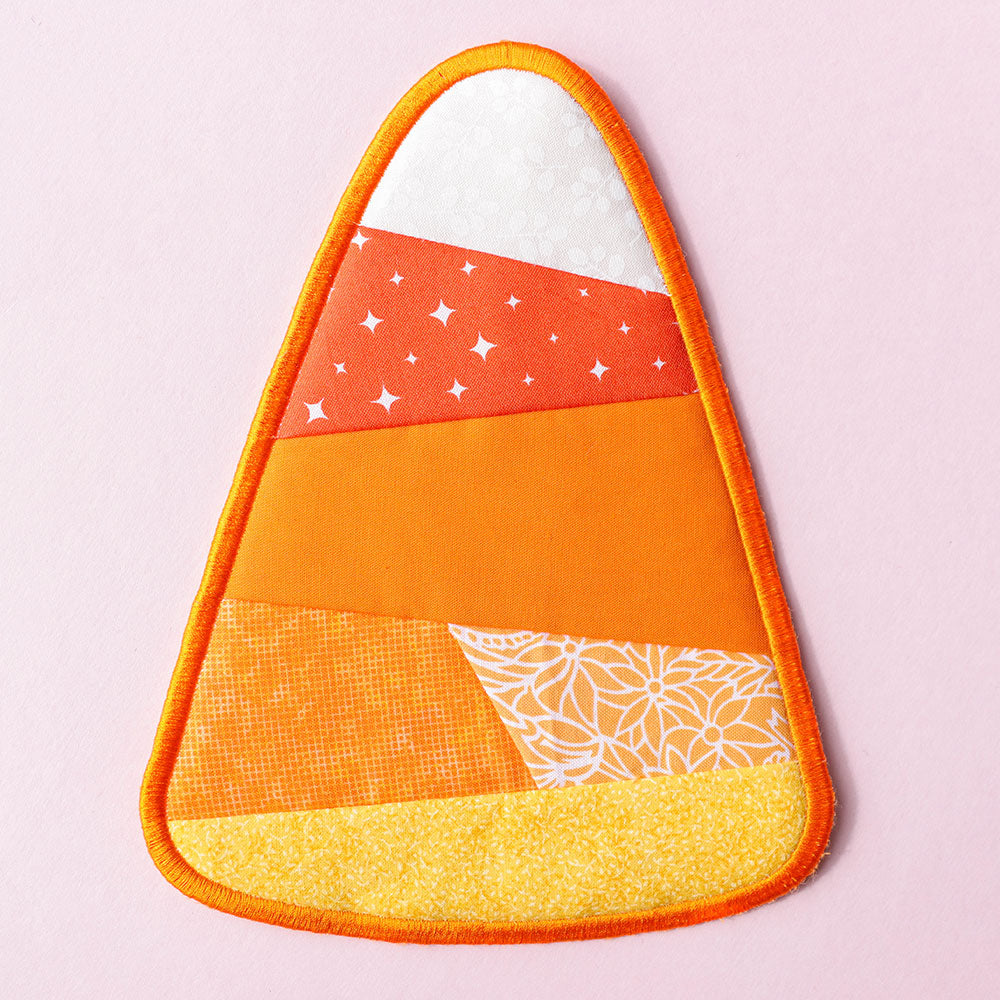 Crazy Patchwork Candy Corn Trivet (In-the-Hoop)