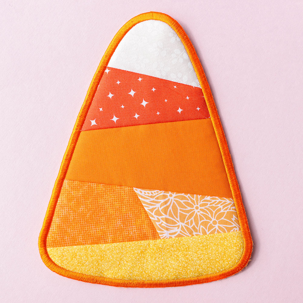 Crazy Patchwork Candy Corn Trivet (In-the-Hoop)