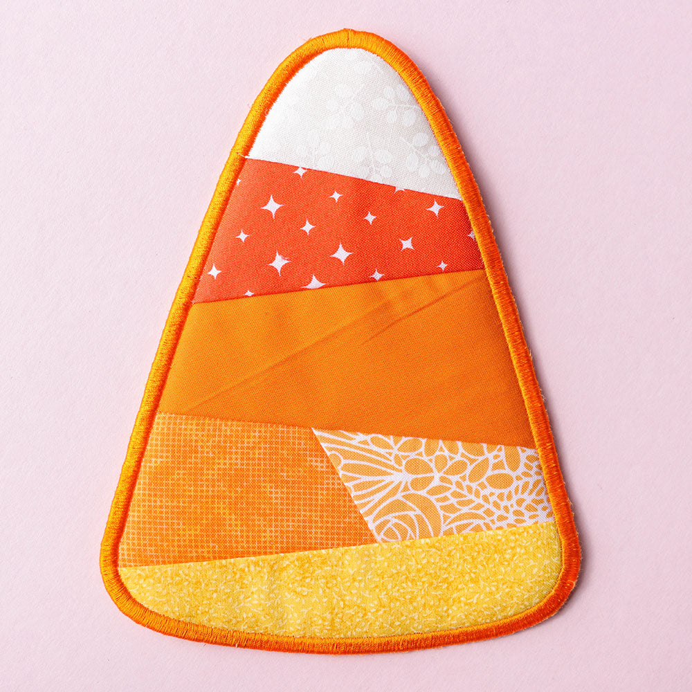 Crazy Patchwork Candy Corn Trivet (In-the-Hoop)