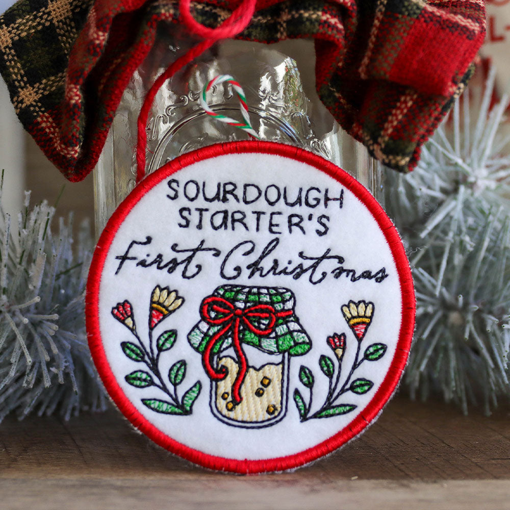 Sourdough Starter's First Christmas Ornament (In-the-Hoop)
