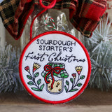 Sourdough Starter's First Christmas Ornament (In-the-Hoop)