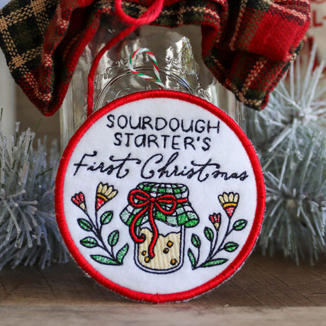 Sourdough Starter's First Christmas Ornament (In-the-Hoop)