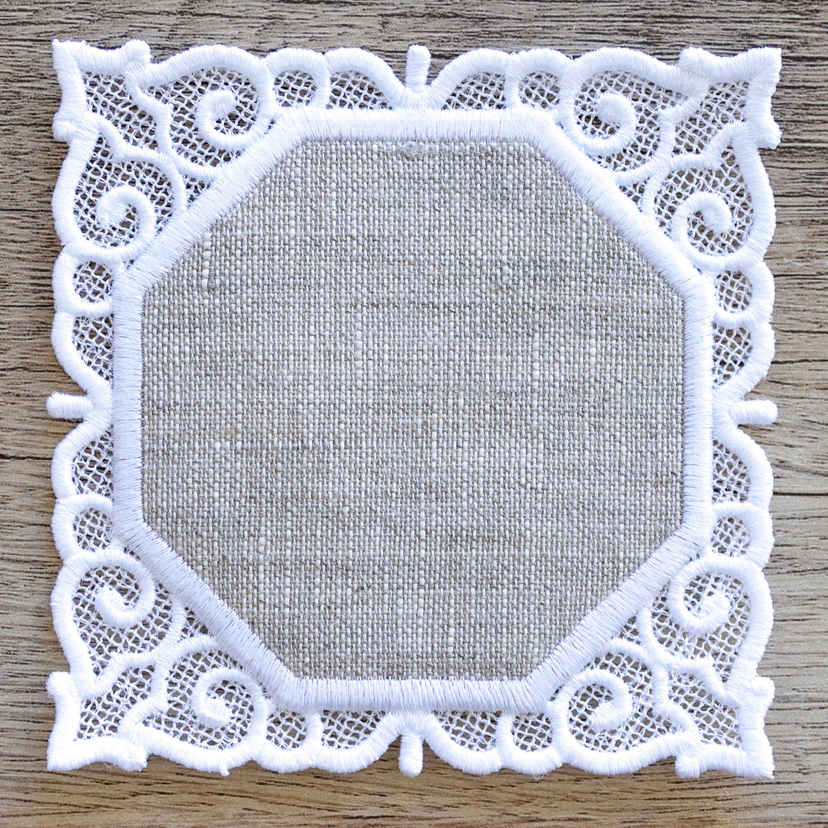 Blank Lace Edge Christmas Coaster (In-the-Hoop)