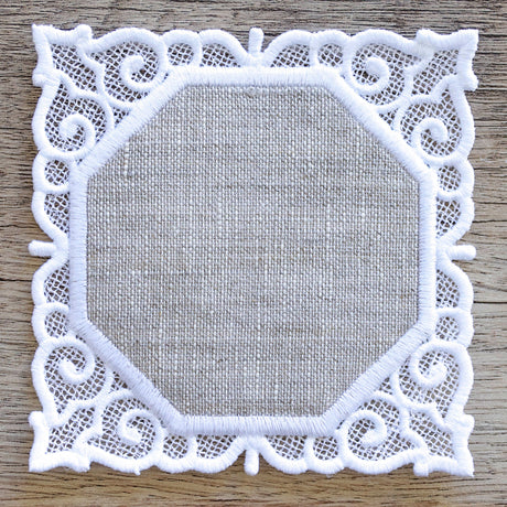 Blank Lace Edge Christmas Coaster (In-the-Hoop)
