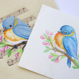 Songbird Bluebird in Watercolor
